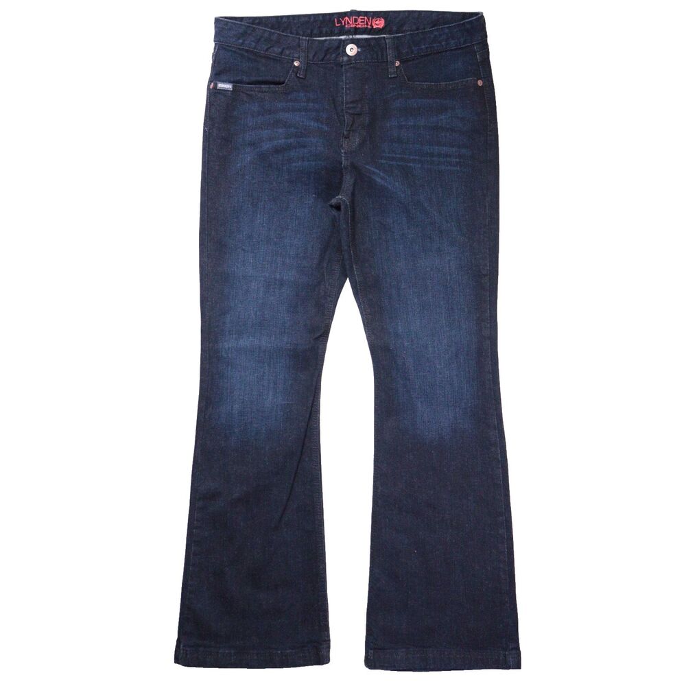 Cinch Lynden Jeans Women 35" Waist Boot Cut Blue Stretch Whiskered Denim Cowgirl